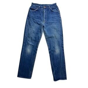 Vintage Lee Jeans Mens 28x30 Straight Leg Blue Denim Pants‎ USA Made